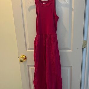Sleeveless Red Maxi Dress